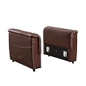 LEVNARY Modular Sofa Armrest Set of 2 with Side Storage Pockets, Faux Leather Upholstered Arm Panels, Compatible with Modular Recliner System (Brown)