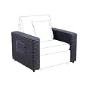 LEVNARY Modular Sofa Armrest Set of 2 with Side Storage Pockets, Faux Rabbit Fur Upholstered Arm Panels, Compatible with Modular Recliner System (Gray)