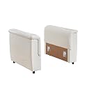 LEVNARY Modular Sofa Armrest Set of 2 with Side Storage Pockets, Faux Leather Upholstered Arm Panels, Compatible with Modular Recliner System (White)