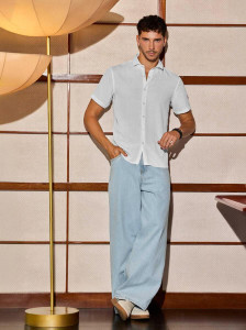 LEVORCE Loose Fit Men Light Blue Jeans