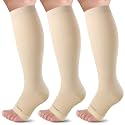 LEVSOX Open Toe Compression Socks for Women &amp; Men 20-30mmHg Toeless Sock Knee High Support Stockings for Circulation Nurses Pregnant Travel