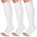 LEVSOX Open Toe Compression Socks for Women &amp; Men 20-30mmHg Toeless Sock Knee High Support Stockings for Circulation Nurses Pregnant Travel