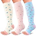 LEVSOX Open Toe Compression Socks for Women &amp; Men 20-30mmHg Toeless Sock Knee High Support Stockings for Circulation Nurses Pregnant Travel