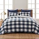 Levtex Home - Camden Bedspread Set - Full Bedspread (96 x 110 in.) + Two Standard Pillow Shams (26 x 20 in.) - Buffalo Check in Navy and Cream - Reversible Pattern - Cotton