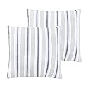 Levtex Home - Camden - Euro Shams (Set of 2) - Quilt Back Stripe - Subtle Famhouse Stripe - Navy and Cream - (26x26in.), No Insert