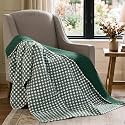 Levtex Home Camden Gingham Stitch Forest Green Quilted Throw - 50x60in. - Green and Ivory Gingham - Reversible - Textured Cotton Throw Blanket