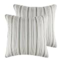 Levtex Home Camden Green Euro Sham - Set of 2 (26x26in) - No Insert - Green and Off-White - Ticking Stripe - Cotton Euro Sham - Lightweight, Soft, Pre-Washed