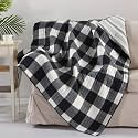 Levtex Home - Camden - Quilted Throw - (50 x 60 in.) - Buffalo Check in Black and Cream - Reversible Pattern - Cotton