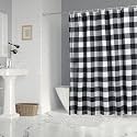 Levtex Home - Camden -Shower Curtain (72x72in.) with Button Holes - Buffalo Check - Grey and Cream