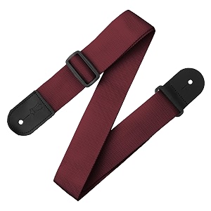 levy39s 234 polypropylene guitar strap with leather ends and tri-glide adjustment burgundy color m8poly-brg