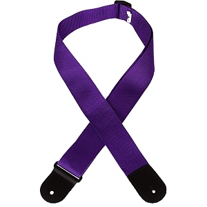 levy39s m8poly-prp 234 polypropylene guitar strap with leather ends and tri-glide adjustment purple color