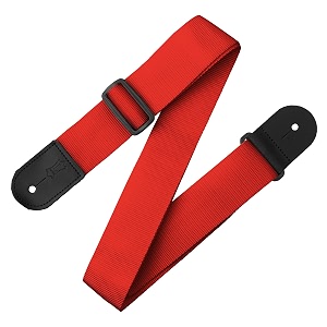 levy39s m8poly-red 234 polypropylene guitar strap with leather ends and tri-glide adjustment red color