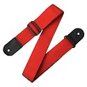 Levy's M8POLY-RED 2" Polypropylene Guitar Strap With Leather Ends And Tri-glide Adjustment. Red Color