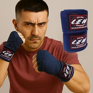 lew mexican style boxing 500cm long with elastic hand amp wrist support spandex multicolor hand wraps navy blue