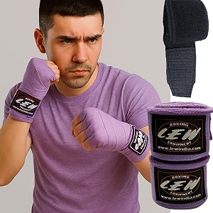 lew mexican style boxing 500cm with elastic hand amp wrist support multicolor handwraps purple