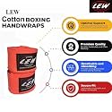 LEW Mexican Style Boxing 500CM Long with Elastic Hand & Wrist Support Spandex Multicolor Hand Wraps (Light Orange)