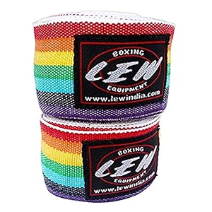 lew mexican style boxing 500cm long with elastic hand amp wrist support spandex multicolor hand wraps rainbow
