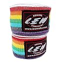LEW Mexican Style Boxing 500CM Long with Elastic Hand &amp; Wrist Support Spandex Multicolor Hand Wraps (Rainbow)
