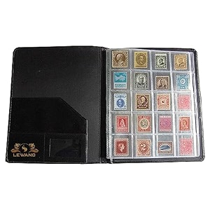stamp collection album 240 pockets 12 sheet - black