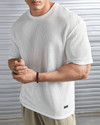 LEWEL Solid Men Round Neck White T-Shirt