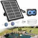 Lewisia Solar Aerator Air Pump Battery with Air Hoses and Bubble Stones Fish Tank Pond Bubble Oxygenator
