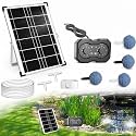 Lewisia Solar Aerator Air Pump Battery with Air Hoses and Bubble Stones Fish Tank Pond Bubble Oxygenator