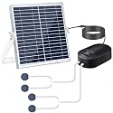 Lewisia Solar Aerator Air Pump Battery with Air Hoses and Bubble Stones Fish Tank Pond Bubble Oxygenator