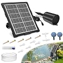 Lewisia Solar Aerator Air Pump Battery with Air Hoses and Bubble Stones Fish Tank Pond Bubble Oxygenator