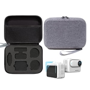 carrying case compatible with insta360 go 3 action camerawith 2 set screen protectoroutdoor hard travel storage accseeories bag with combination lock