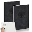 Lewtemi 2 Pcs Left Handed Notebooks A5, 100 Sheets, 5.5 x 8 Inch, Black