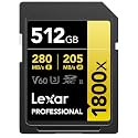 Lexar 512GB Professional 1800x UHS-II SDXC Memory Card (Gold Series)