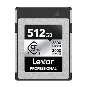 lexar 512gb professional cfexpress type b silver 40 memory card for photographers videographers up to 36003000 mbs 8k video lcxexs4512g-rnenu