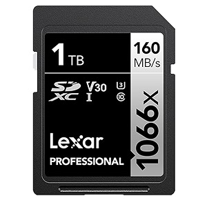 lexar professional 1066x 1tb sdxc uhs-i memory card silver series c10 u3 v30 full-hd amp 4k video up to 160mbs read for dslr and mirrorless cameras lsd1066001t-bnnnu