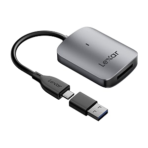 lexar rw515 cfexpress type a card reader with usb-c to usb-a adapter for cf and cfexpress cards