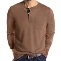 Lexiart Mens Fashion Henley Shirts Long Sleeve