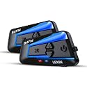 LEXIN B4FM Motorcycle Bluetooth Headset, 10 Riders Helmet Bluetooth Intercom, Universal IP67 Communication Systems with Music Sharing, Noise Cancellation, FM Radio, Fit for Snowmobile, 2 Pack