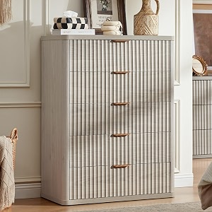LEYAOYAO Fluted 5 Drawers Dresser for Bedroom