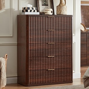 LEYAOYAO Fluted 5 Drawers Dresser for Bedroom