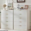 LEYAOYAO Fluted 5 Drawers Dresser Set of