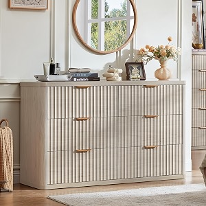 LEYAOYAO Fluted 6 Drawers Dresser for Bedroom