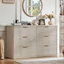 LEYAOYAO Fluted 6 Drawers Dresser for Bedroom
