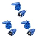 LEYDEN® 2P+E, 16A, 220VAC, Industrial Plug Socket with Plug IP44 Waterproof Suko Plug Socket Male Female Connector (2 PIN UNI Panel &amp; Plug, 3)