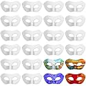 Leyndo 48 Pcs Paper Mache Mask Half Face Masquerade, Classic Style