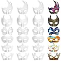 Leyndo 48 Pcs Paper Mache Mask Half Face Masquerade, Stylish Style