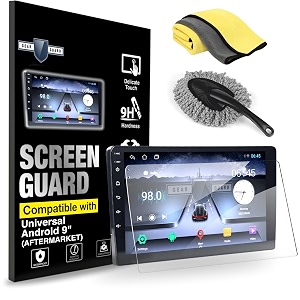 lf screen guard for android 9-inch aftermarket infotainmet system protection film with microfiber cloth and duster