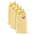LFH Cotton Shoe Storage Bags with Drawstring, Dustproof Breathable Reusable Organizer for Travel, Dorm, Hotel, College, Gym, Easy Carry, Machine Washable 12"x17" (Pack of 4) - Sandal Yellow