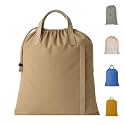 LFH Home Cotton Rich Canvas Large Laundry Bag with Handle, Heavy Duty Drawstring Closure Washable Laundry Bags, School Travel, Home, Hotel, College Dorm, Organizer Sack, Toys Clothes 24x36-Beige
