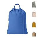 LFH Home Cotton Rich Canvas Large Laundry Bag with Handle, Heavy Duty Drawstring Closure Washable Laundry Bags, School Travel, Home, Hotel, College Dorm, Organizer Sack, Toys Clothes 28x36-Sky Blue