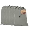 LFH Home Cotton Rich Large Laundry Bag with Handle, Heavy Duty Drawstring Closure Washable Laundry Bags, School Travel, Home, Hotel, College Dorm, Organizer Sack, Toys Clothes 28x36 (Pack of 6)-Grey
