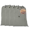 LFH Home Cotton Rich Large Laundry Bag with Handle, Heavy Duty Drawstring Closure Washable Laundry Bags, School Travel, Home, Hotel, College Dorm, Organizer Sack, Toys Clothes 24x36 (Pack of 4)-Grey